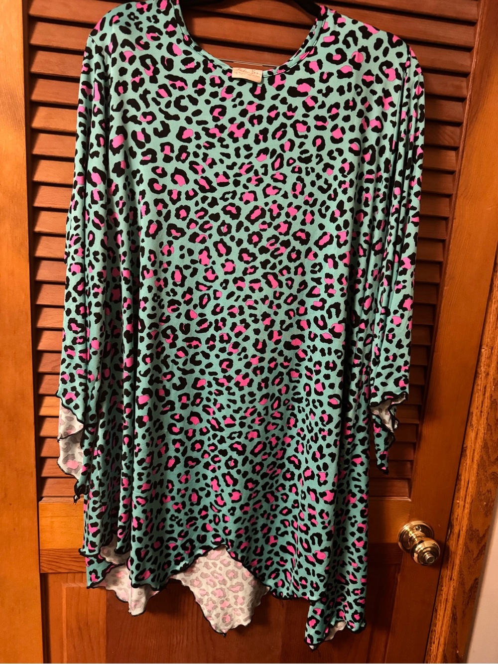 Blue & Hot Pink Leopard Print Tunic